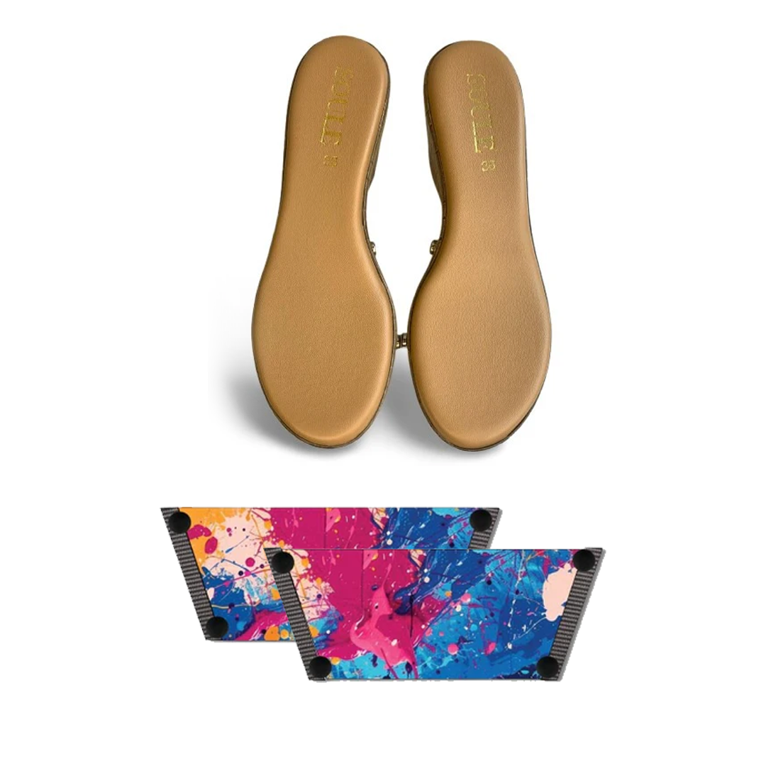 Vibrant Fluid Art Combo (1 sole + 1 strap)