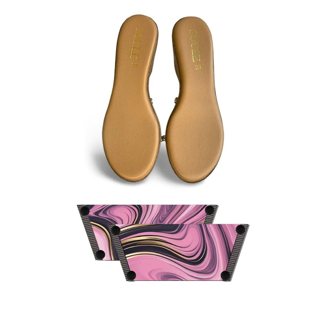 Pink Swirl Symphony Combo (1 sole + 1 strap)
