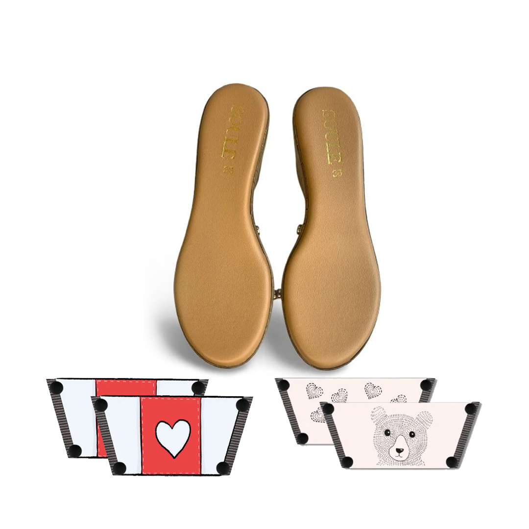 Love Pop + Cute Bear (1 sole + 2 straps)