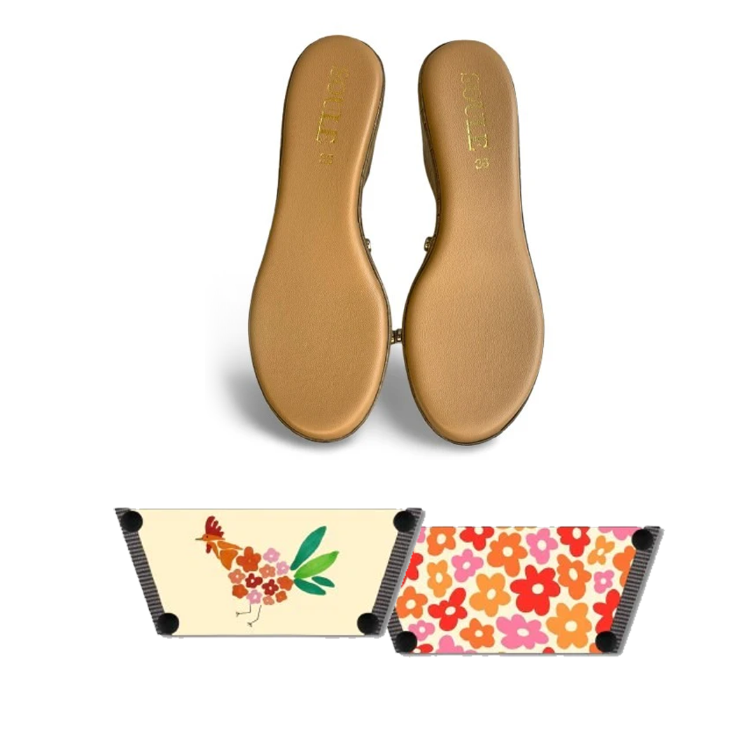 Rooster Floral Women (1 sole + 1 strap)