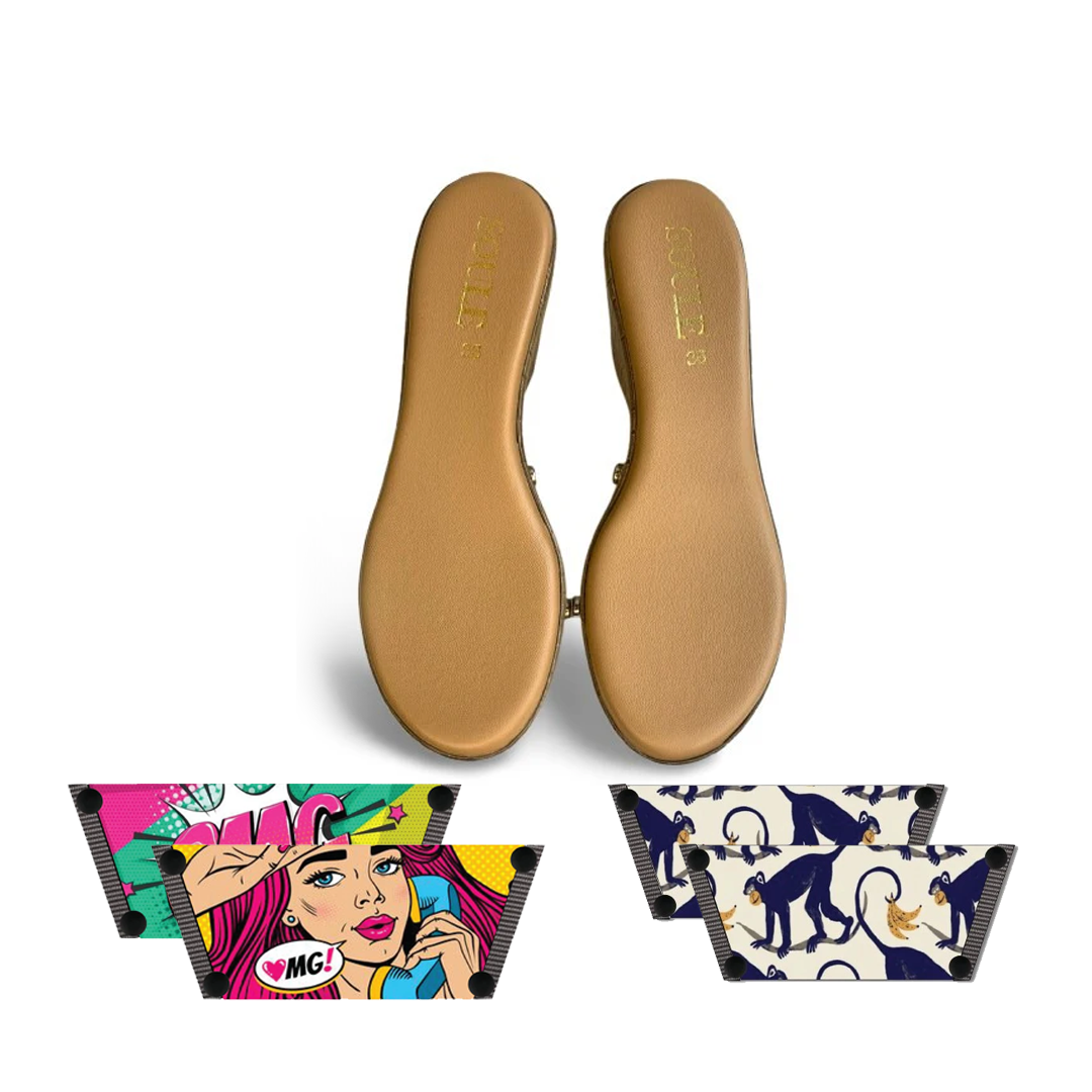 OMG Chic + Playful Primate (1 sole + 2 straps)