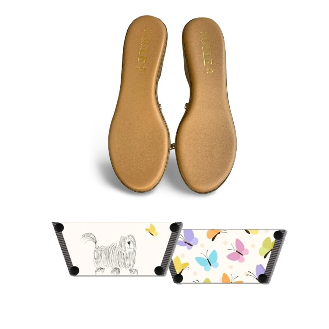 Playful Paws & Butterflies (1 sole + 1 strap)