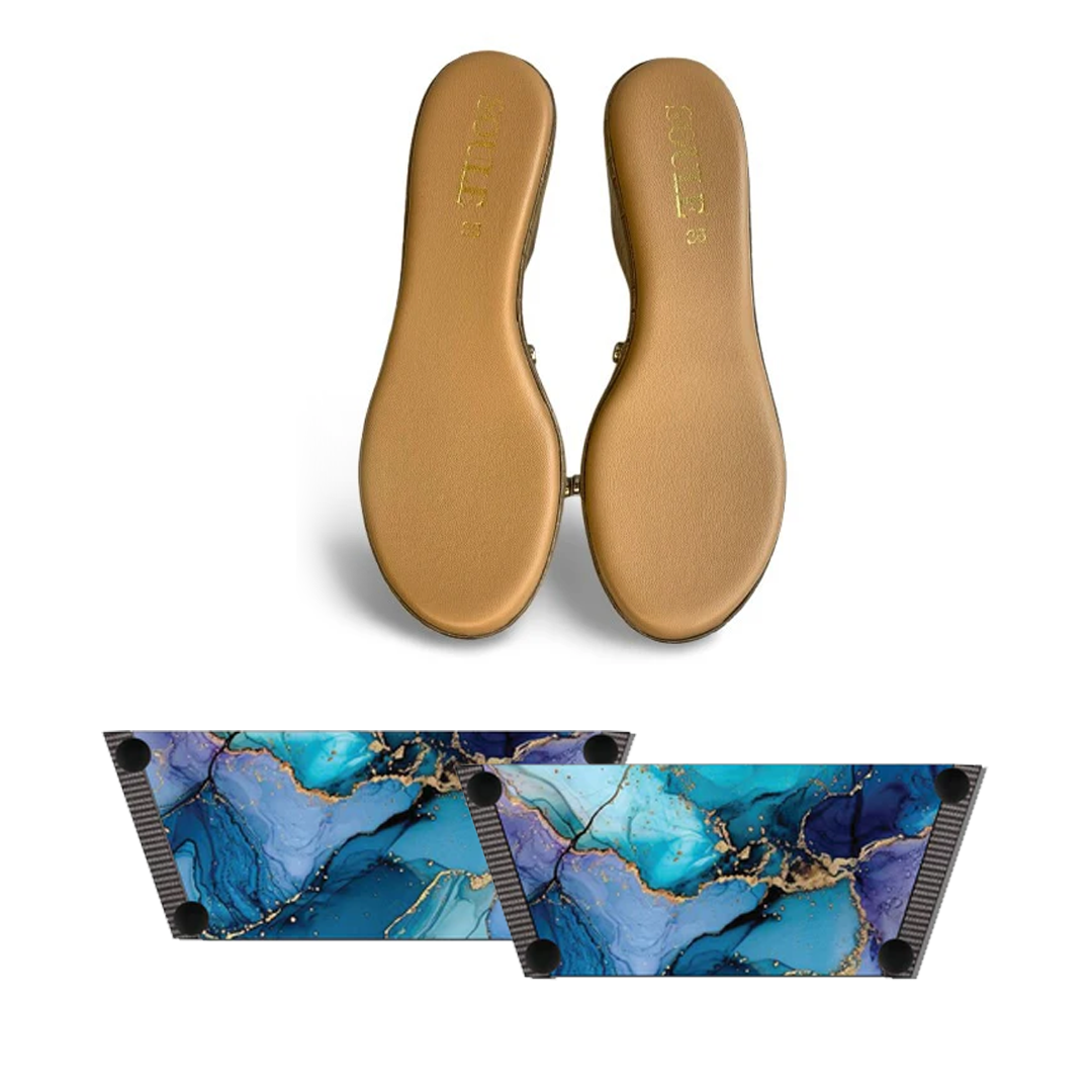 Bold and Beautiful Fluid Art (1 sole + 1 strap)