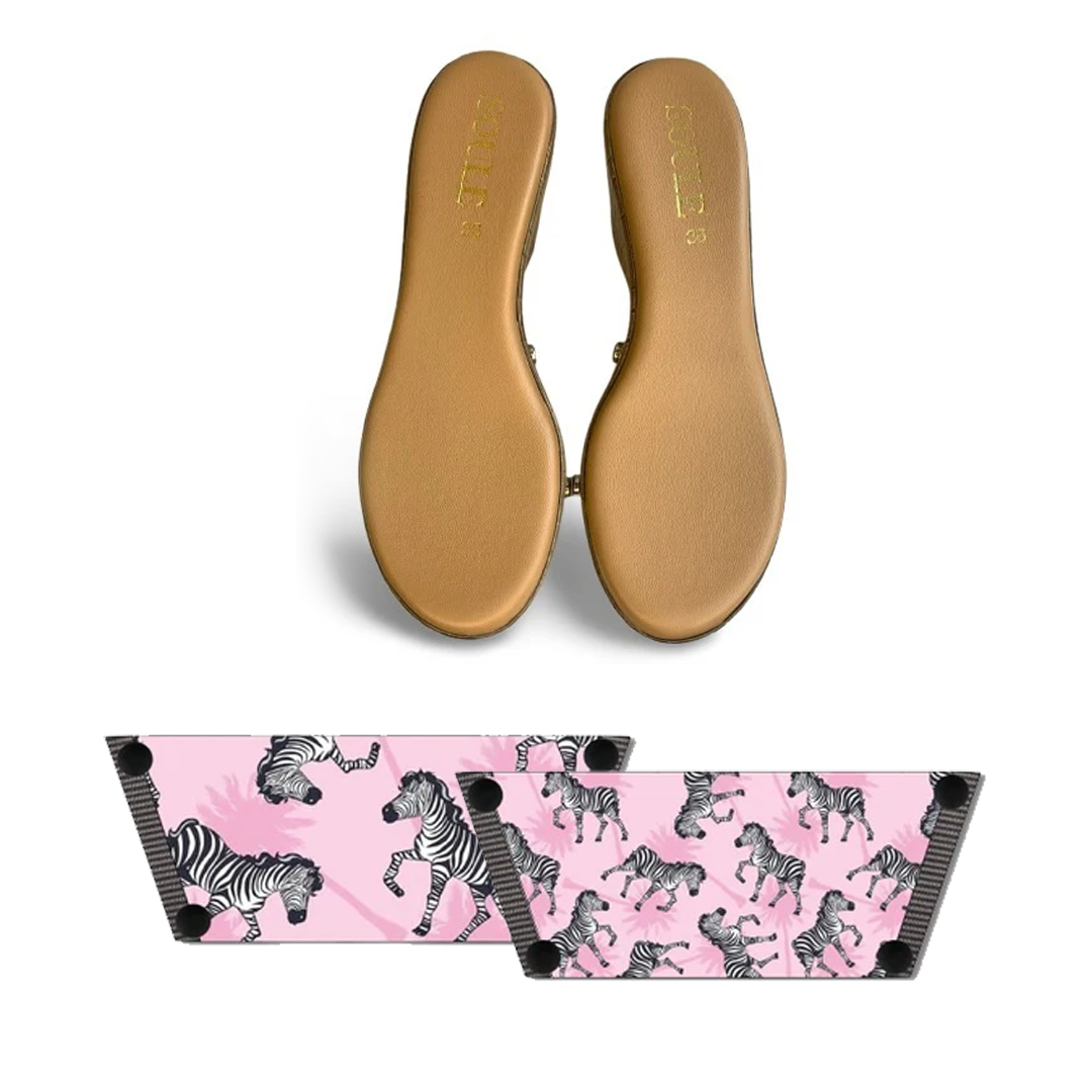 Playful Zebra (1 sole + 1 strap)