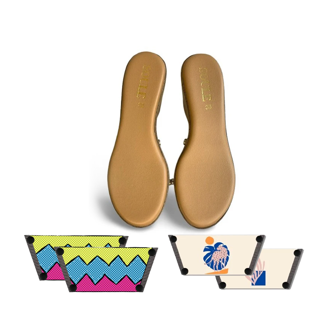 Retro Vibrance + Lush Leaf (1 sole + 2 straps)