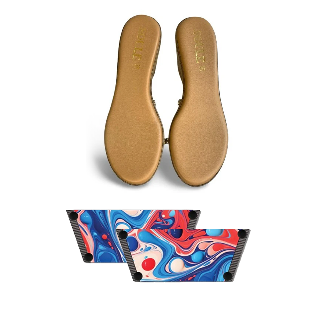 Playful Fluid Art Combo (1 sole + 1 strap)