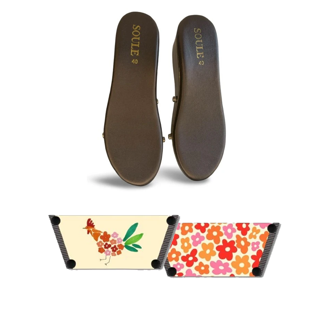 Rooster Floral Women (1 sole + 1 strap)