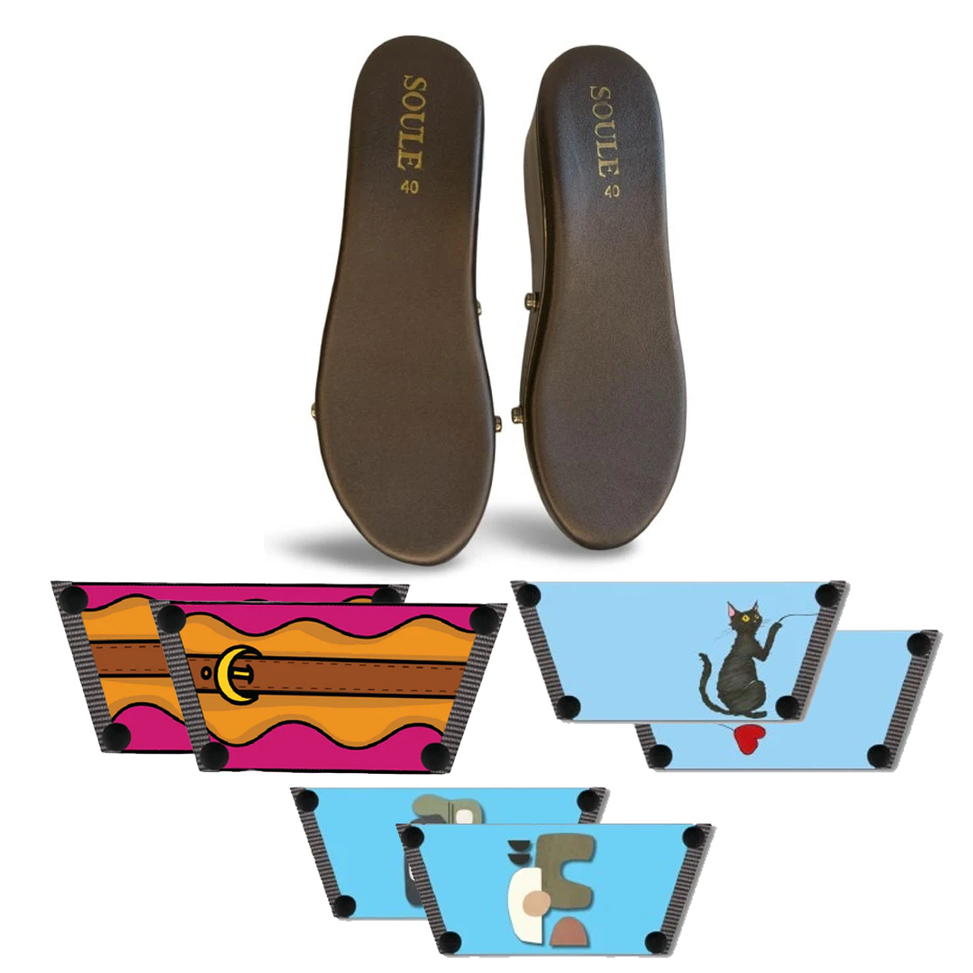 Retro Saddle + Purr fect Cat + Modern Muse (1 sole + 3 straps)