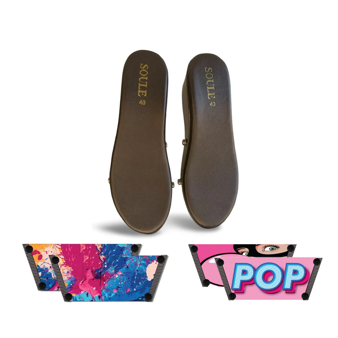 Vibrant Fluid Art + Bubble Pop (1 sole + 2 straps)