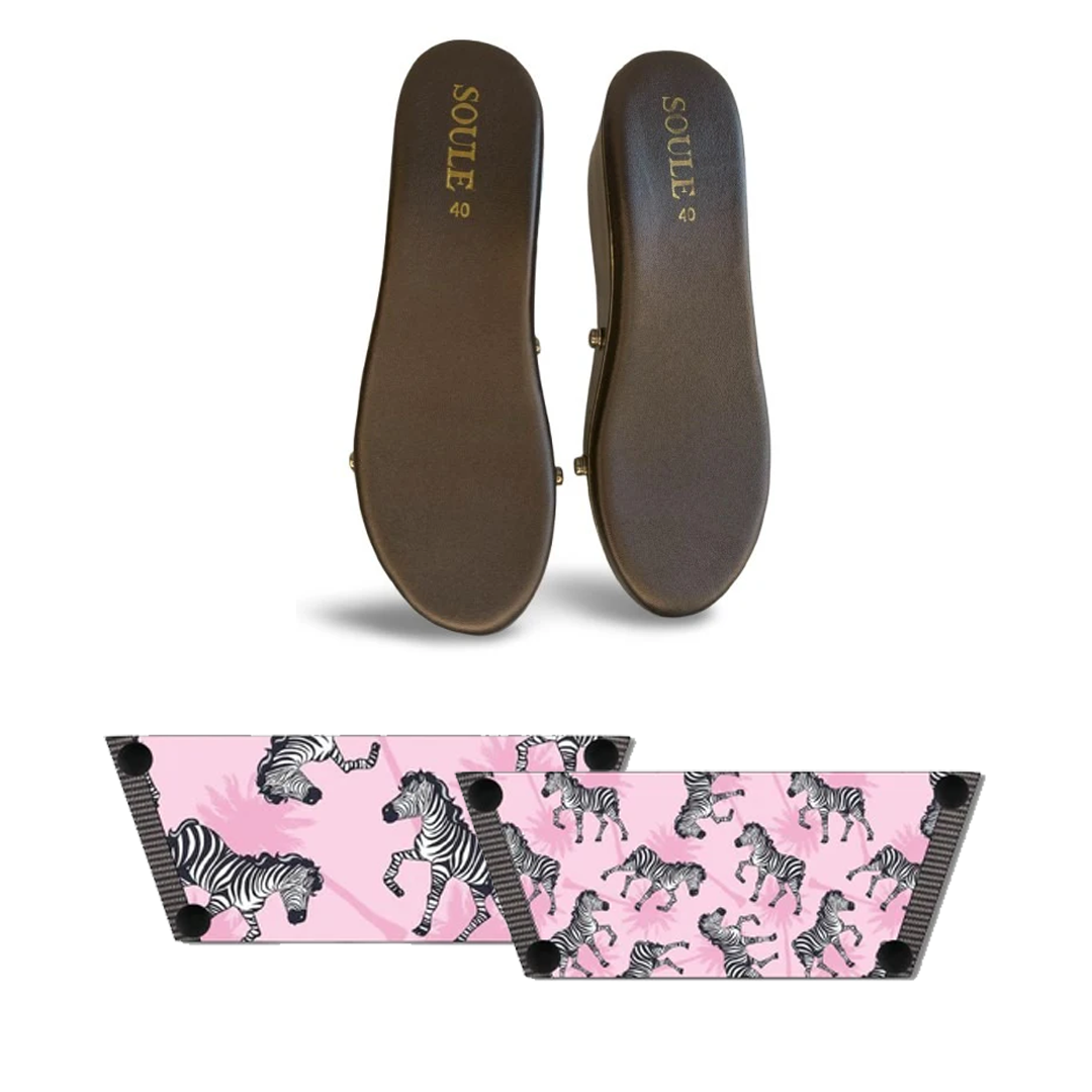 Playful Zebra (1 sole + 1 strap)