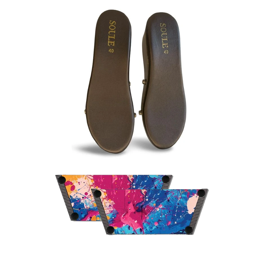 Vibrant Fluid Art Combo (1 sole + 1 strap)