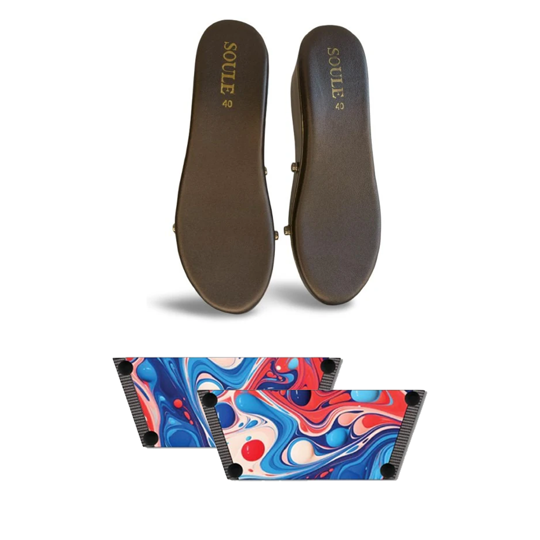 Playful Fluid Art Combo (1 sole + 1 strap)