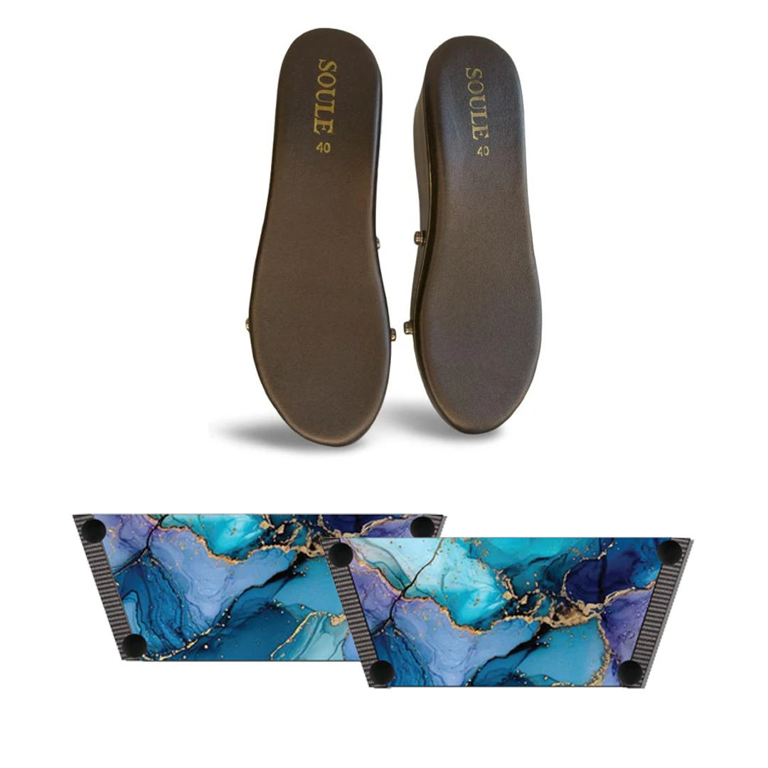 Bold and Beautiful Fluid Art (1 sole + 1 strap)