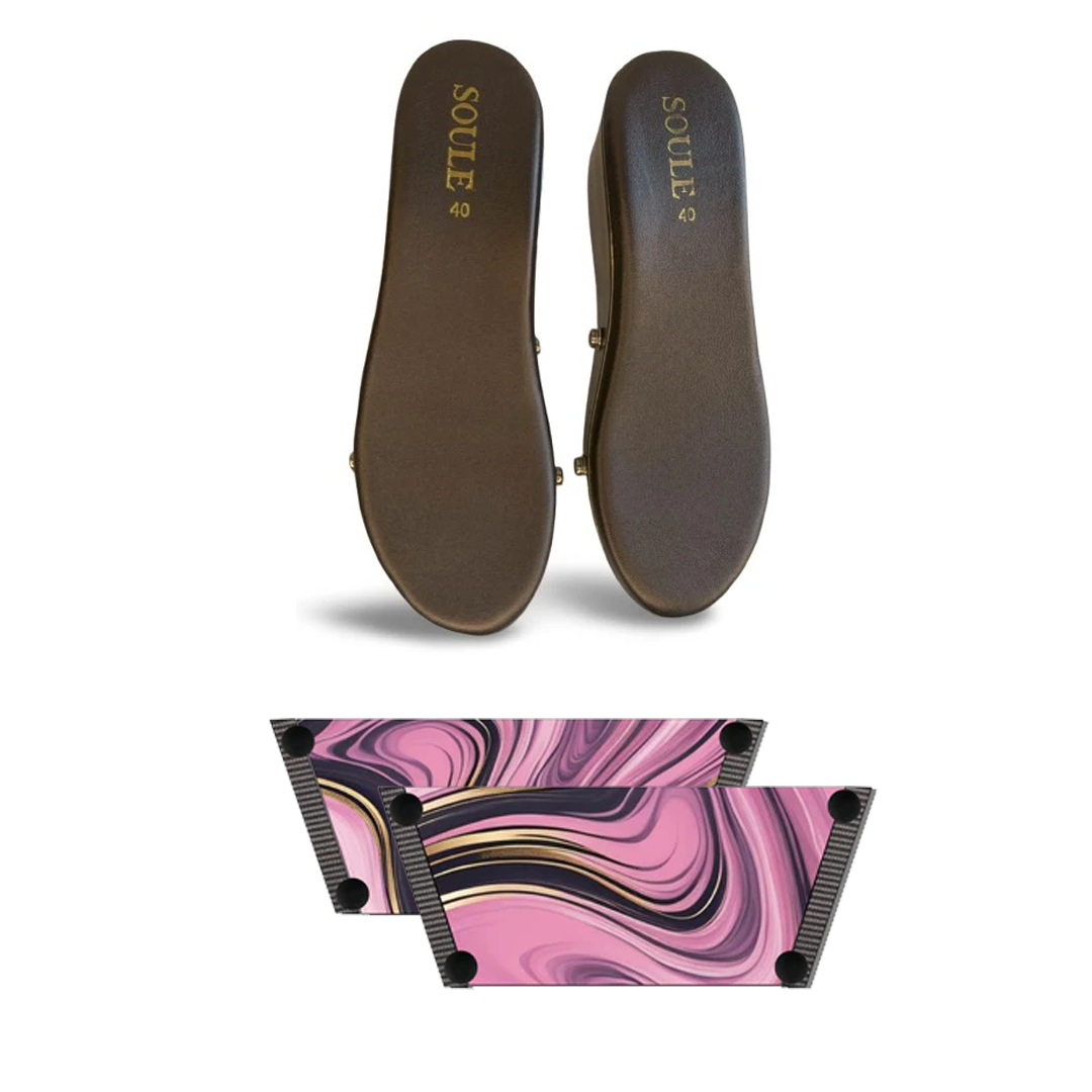 Pink Swirl Symphony Combo (1 sole + 1 strap)