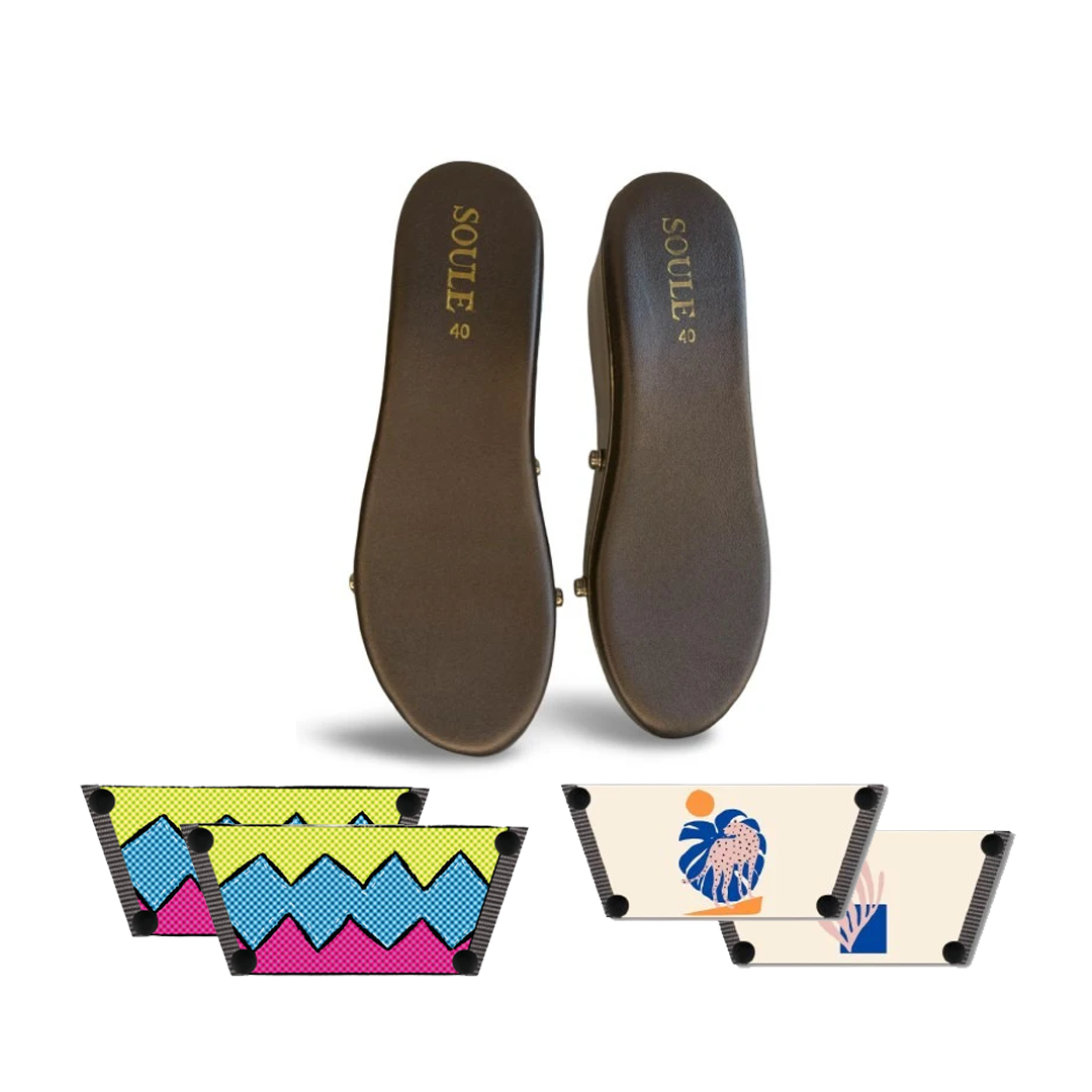 Retro Vibrance + Lush Leaf (1 sole + 2 straps)