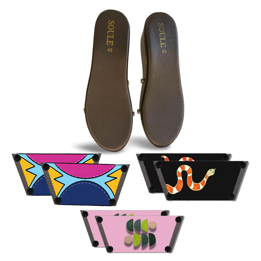 Cosmic Burst + Snake Charm + Serene Interchangeable  (1 sole + 3 straps)