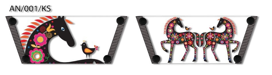 Folk Art Horses Women Shoes Strap