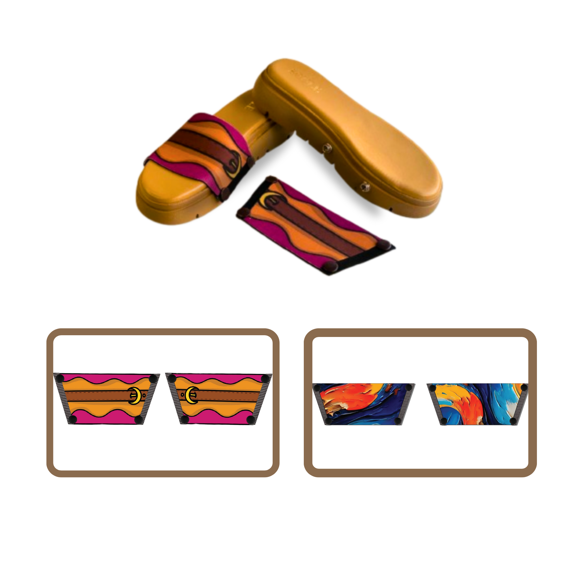 Bold Fluid + Retro Saddle  (1 sole + 2 straps)