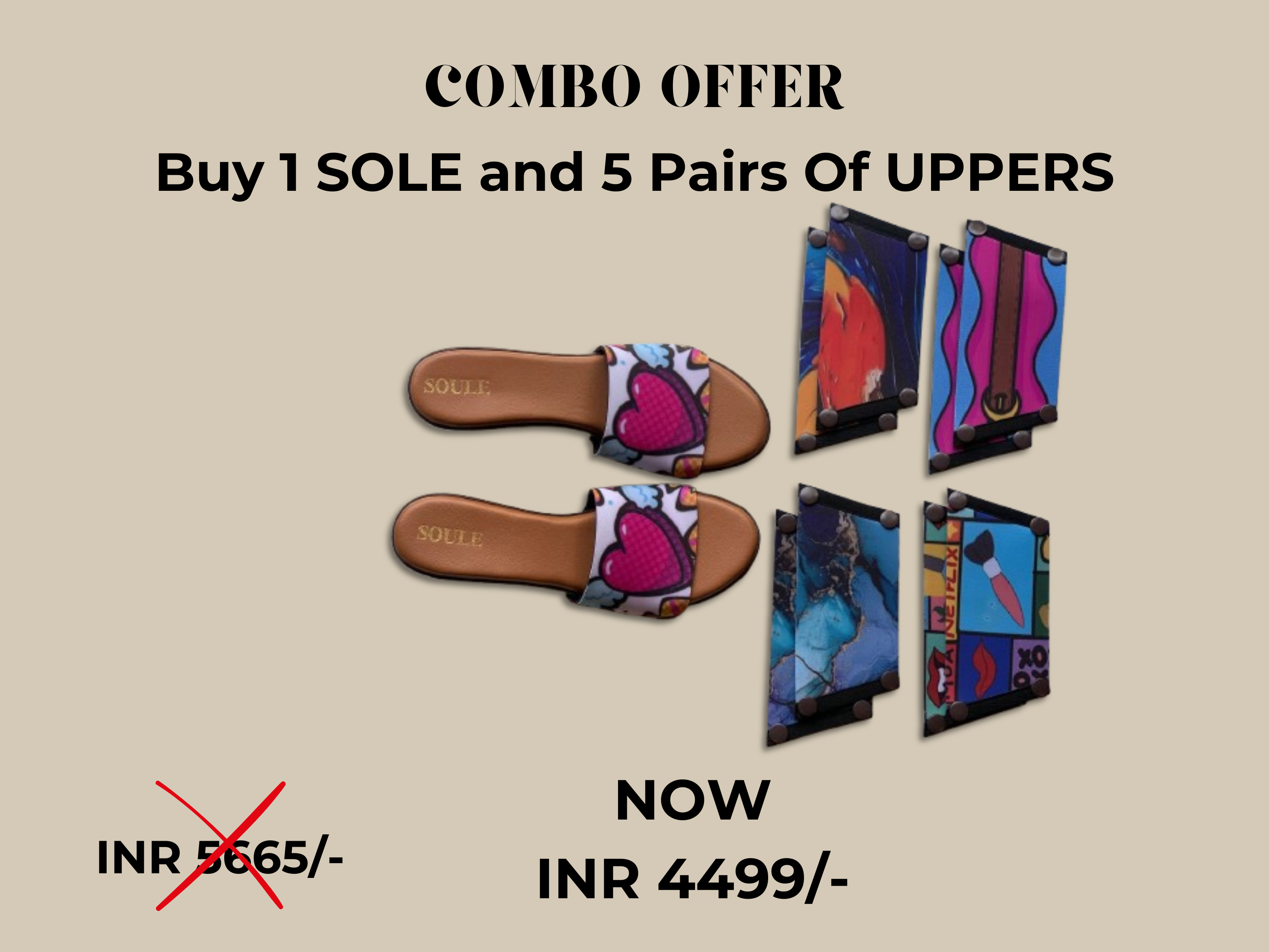 Brown Sole + 5 Straps