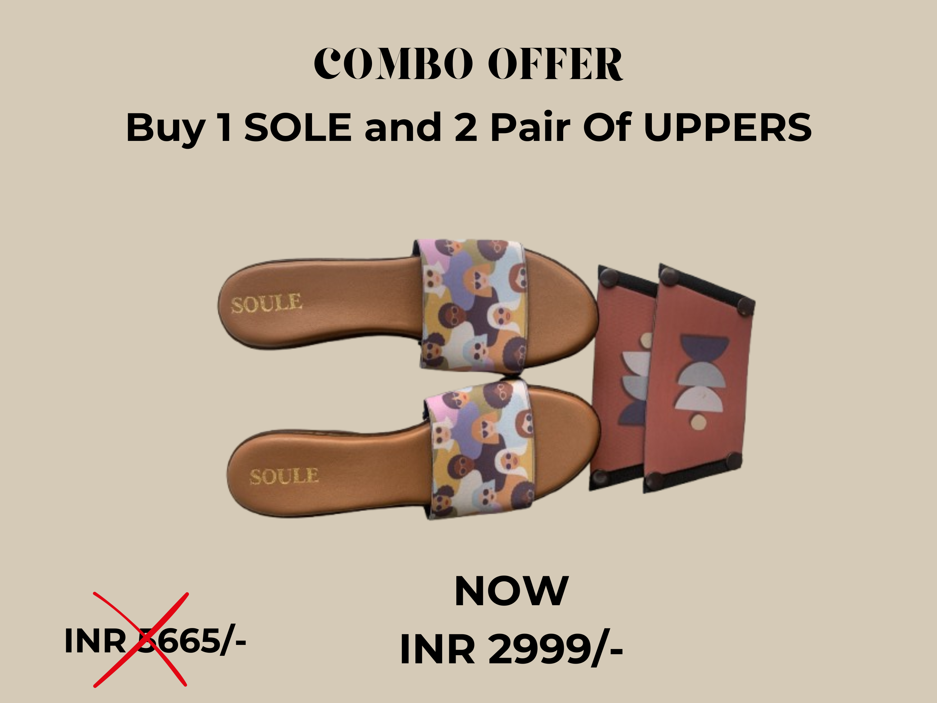 Brown Sole + 2 Straps