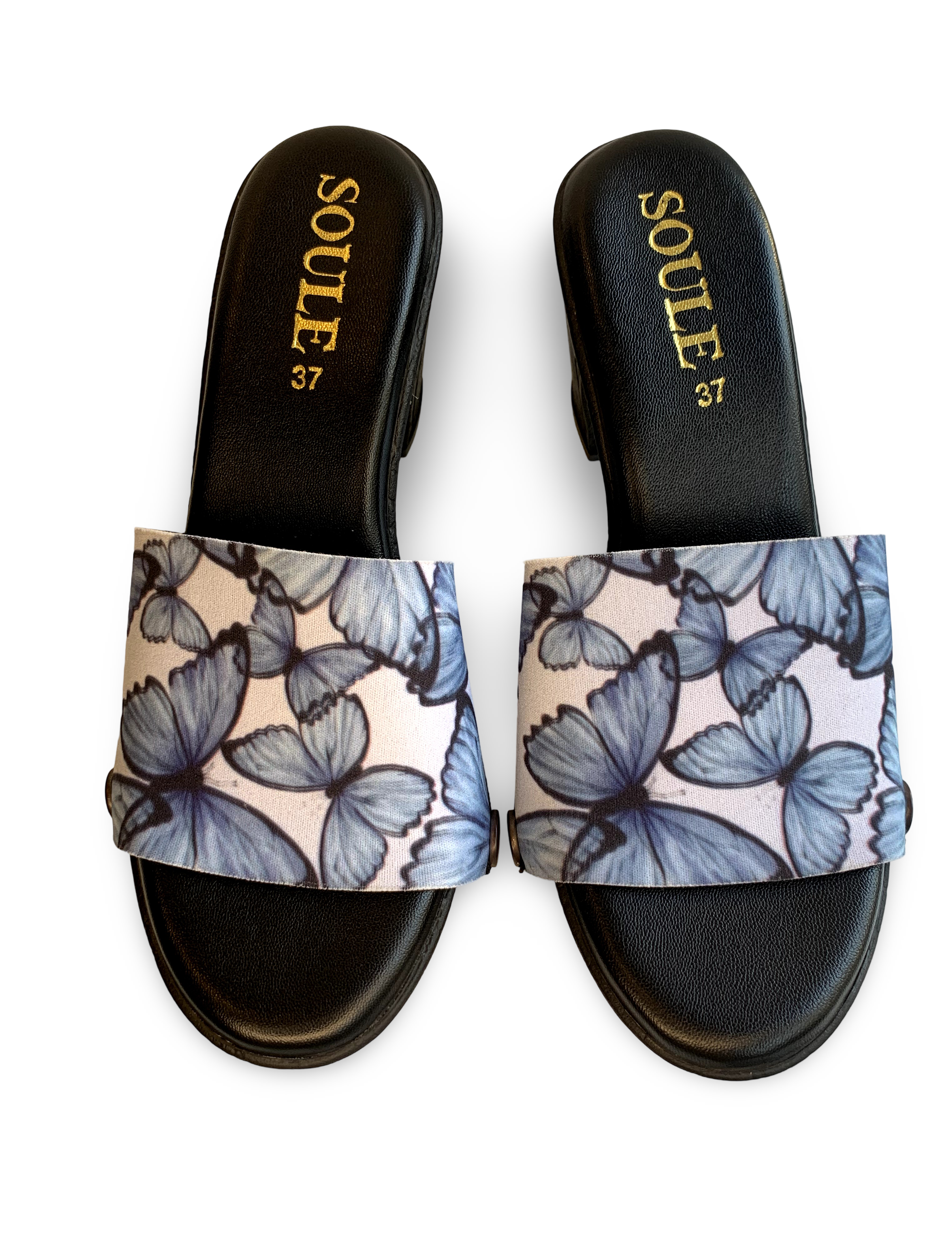 Blue Butterfly Women Shoes Strap