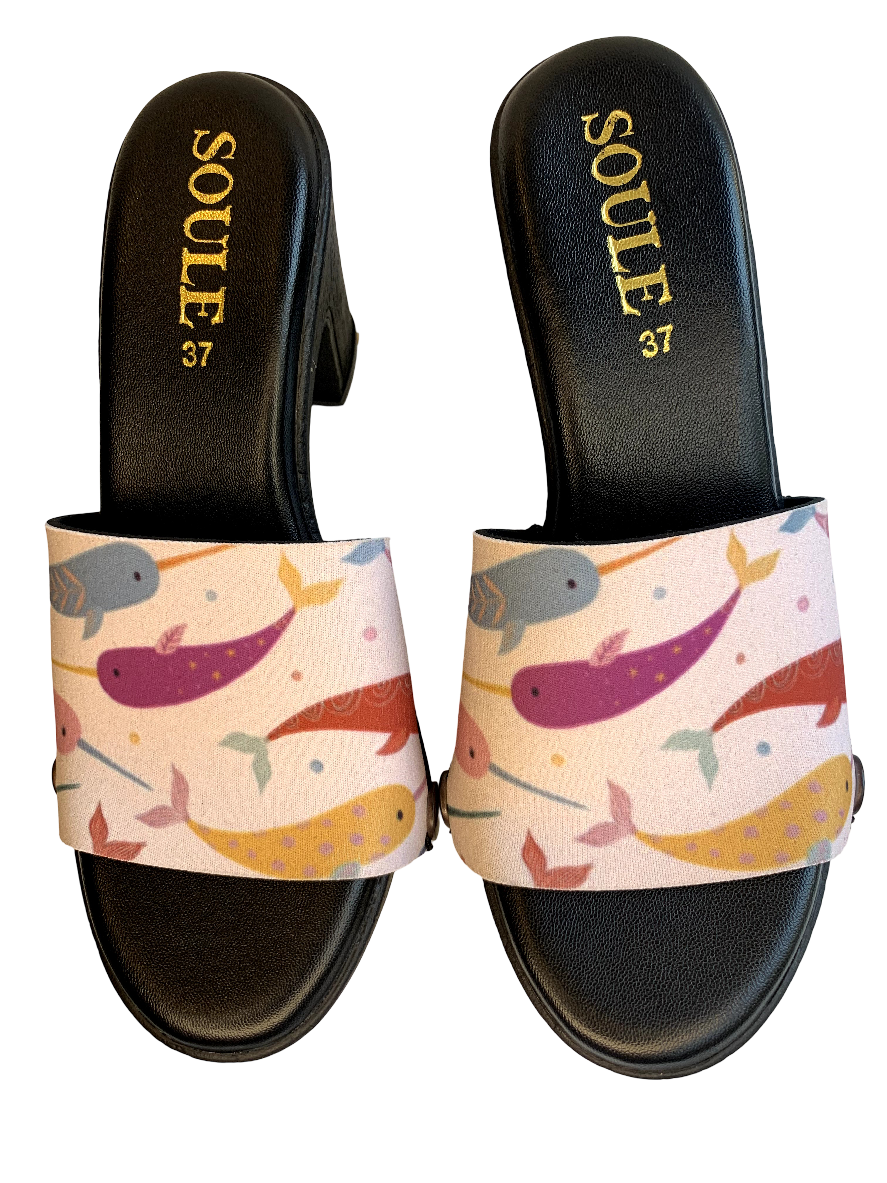 Narwhal Themed Women Shoes Strap