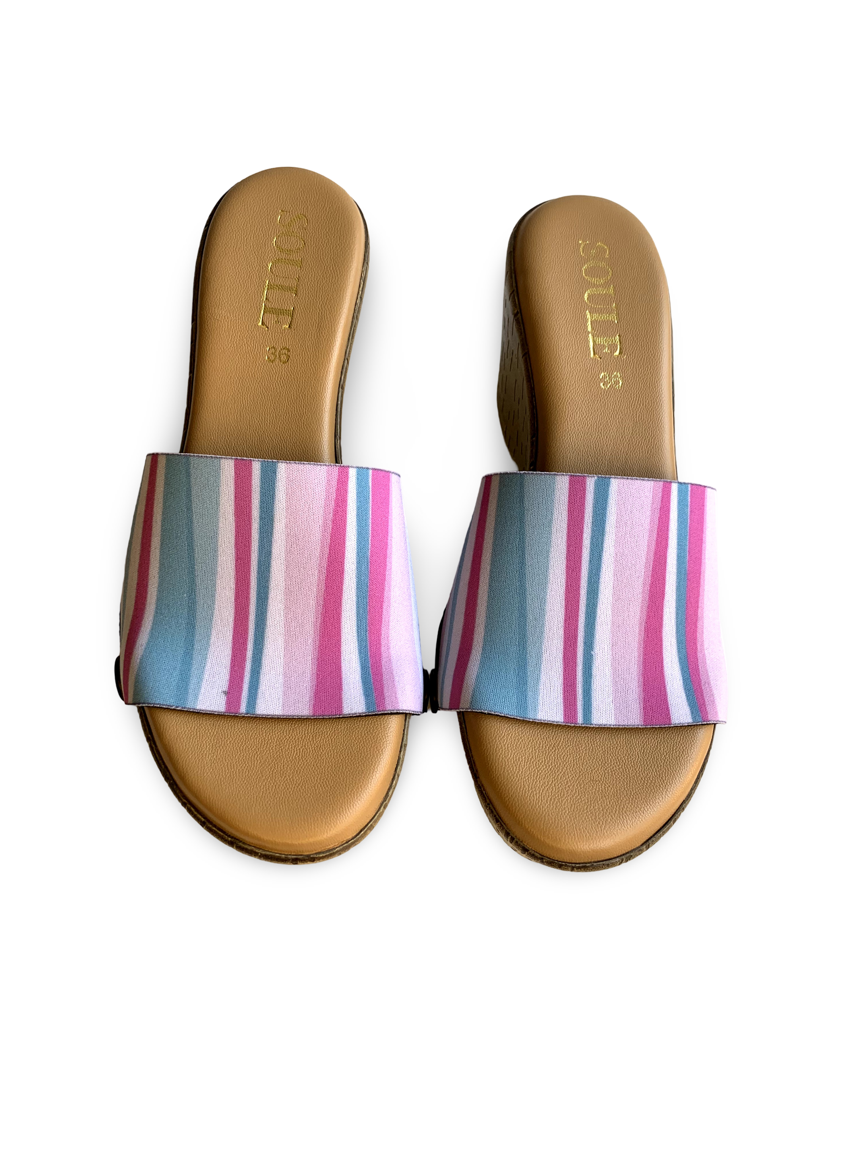 Cotton Candy Chevron Women Shoes Straps