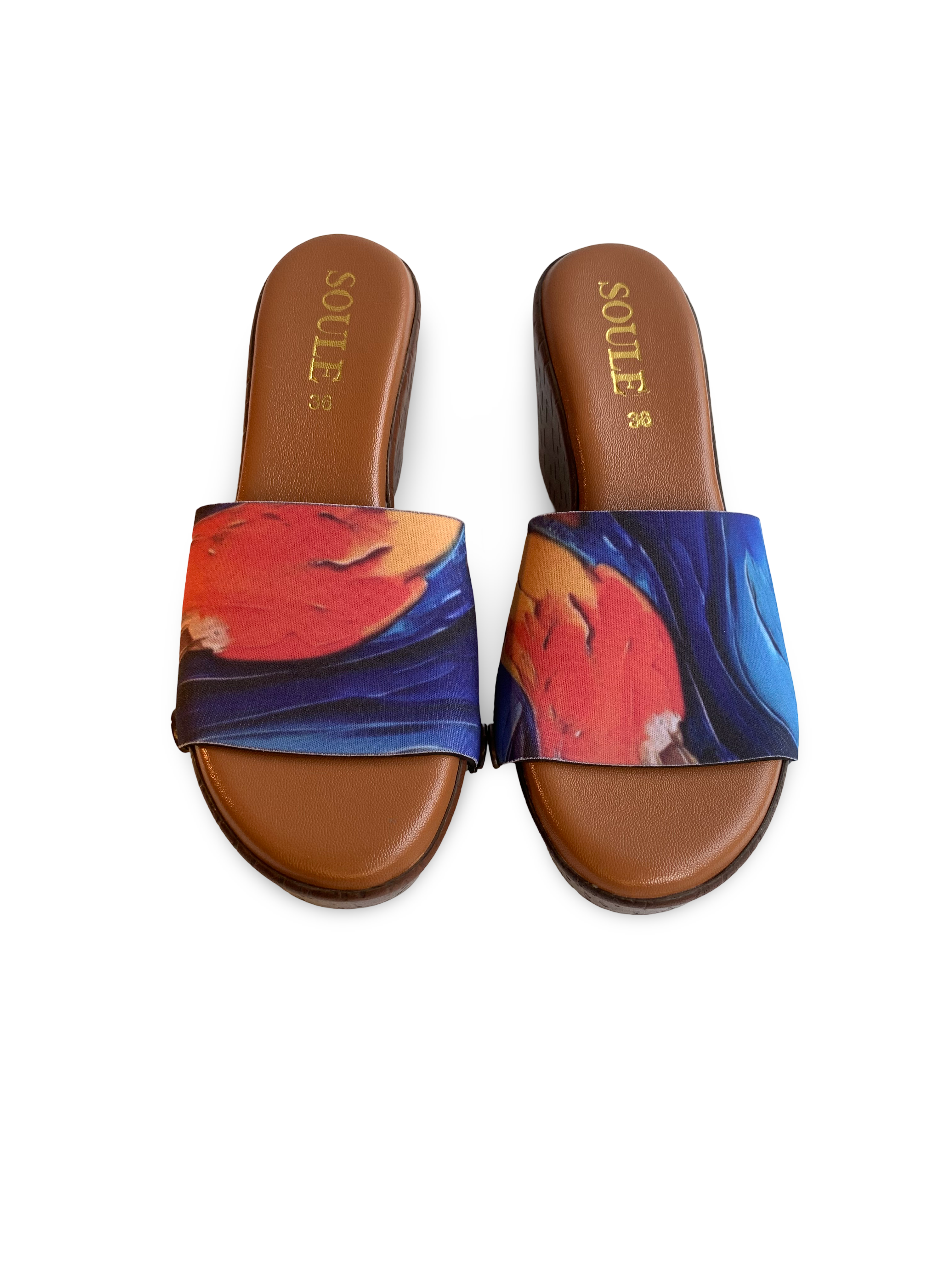 Bold Fluid Art Women Shoes Strap