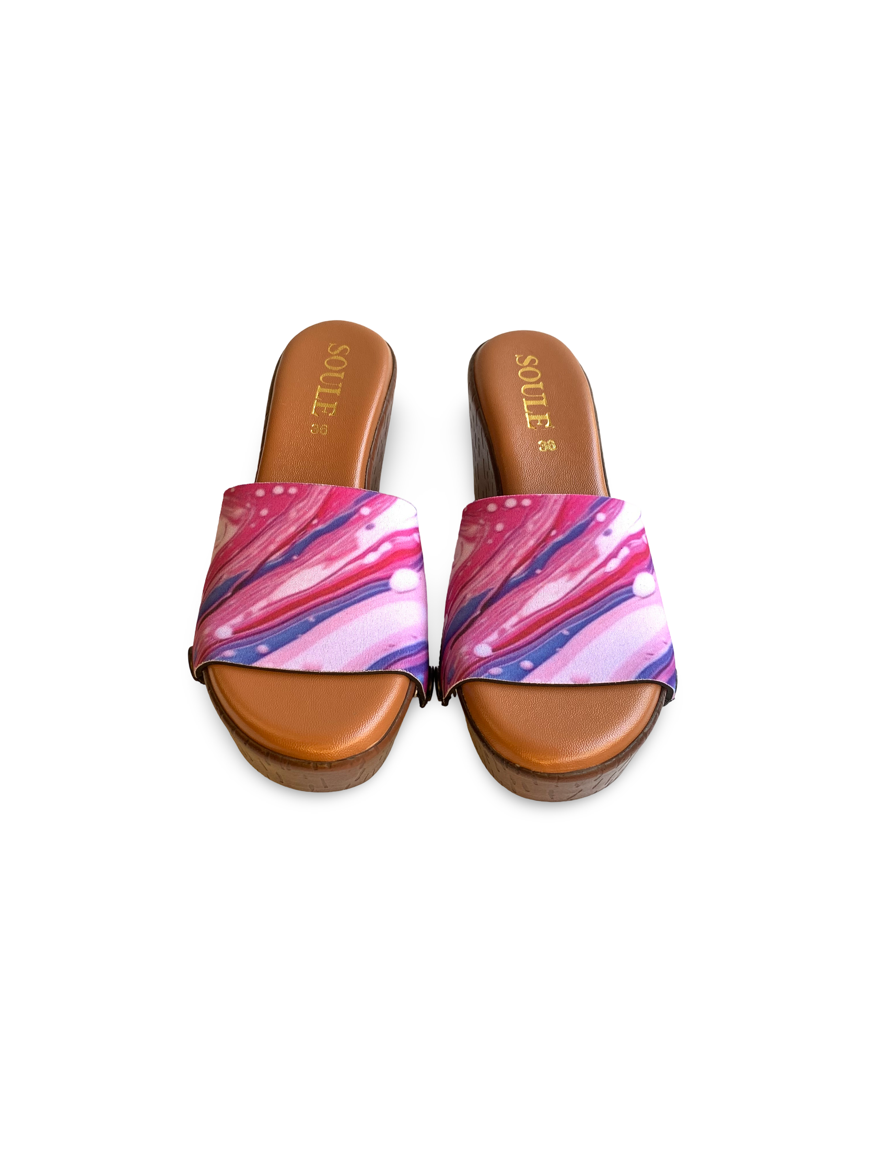 Pink Fluid Art + Zigzag Zest + Ethnic Elephant (1 sole + 3 straps)