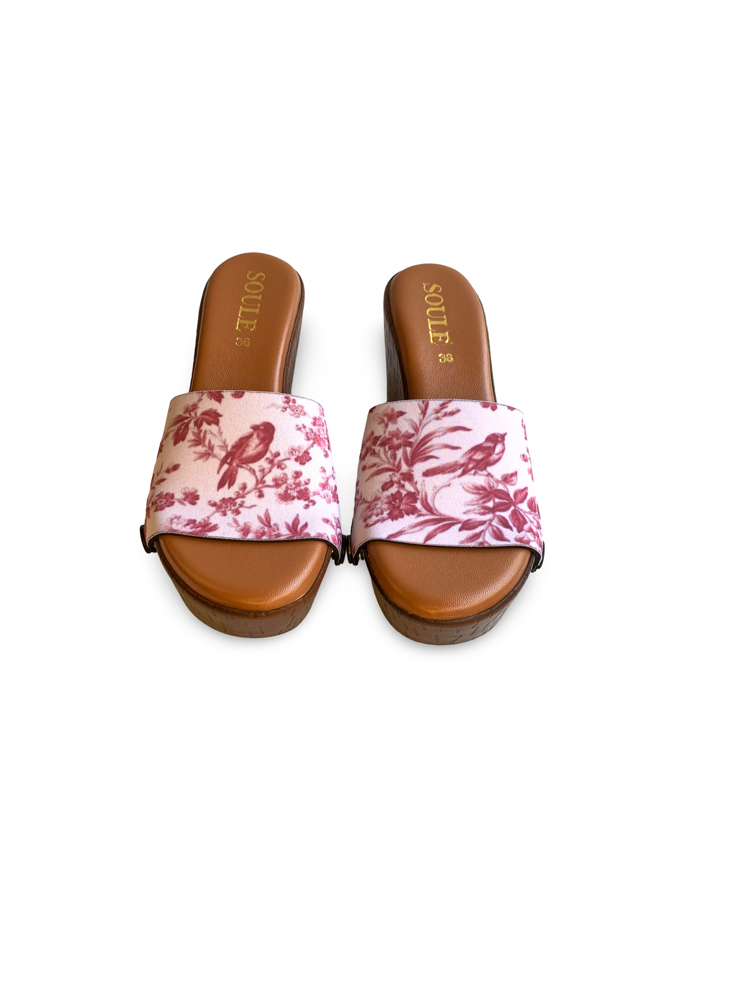 Red Toile Charm Women Shoes Strap