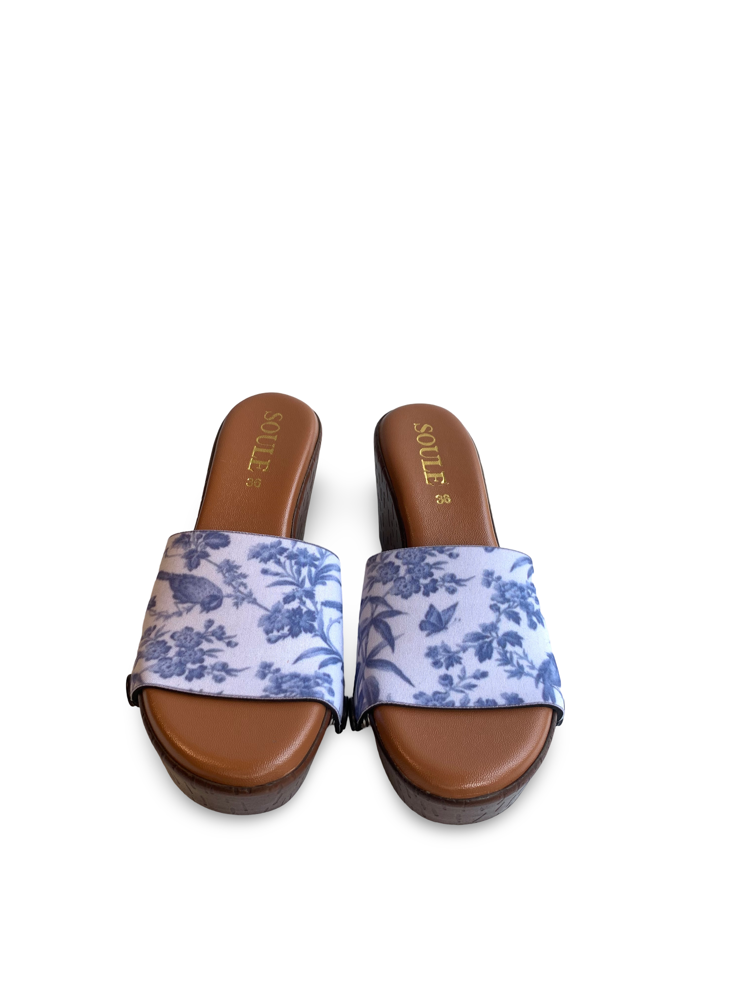 Blue Serenity Toile Women Shoes Strap