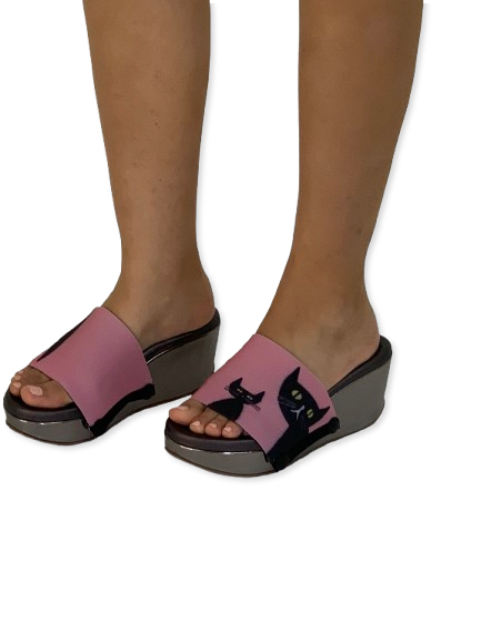 Black Cat Women Shoes Strap