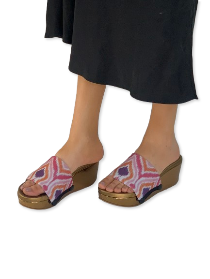 Vibrant Ikat Women Shoes Strap