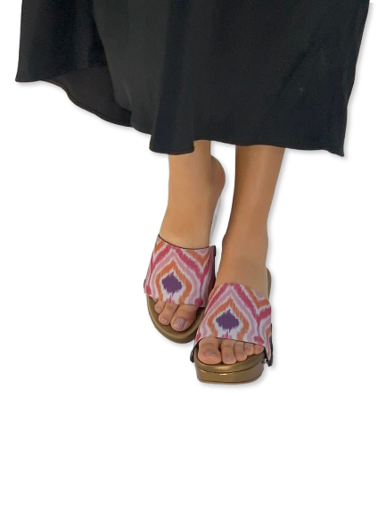Vibrant Ikat Women Shoes Strap