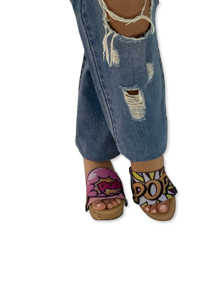 Pop Art Burst Women Shoes Strap