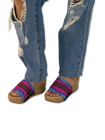 Aqua Saddle Groove Women Shoes Strap