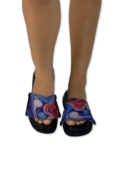 Playful Fluid Art Combo (1 sole + 1 strap)