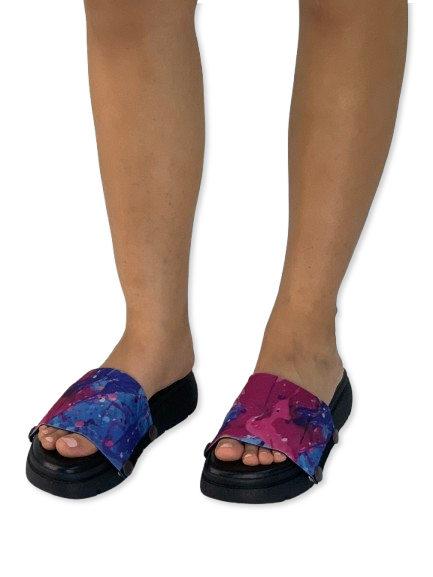 Vibrant Fluid Art Women Shoes Strap