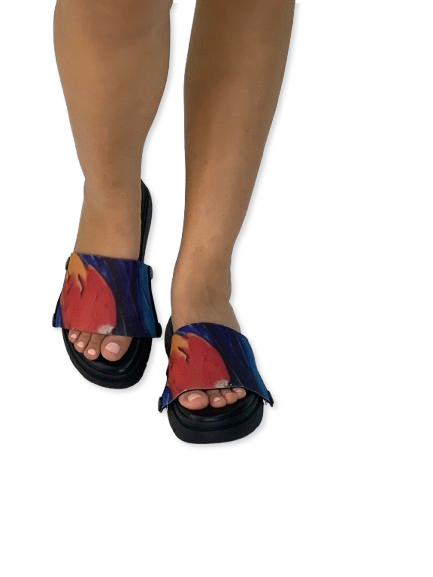 Bold Fluid Art Women Shoes Strap