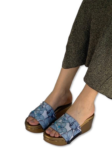 Blue Butterfly Women Shoes Strap