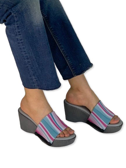 Cotton Candy Chevron Women Shoes Straps
