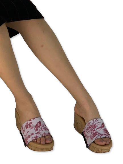 Red Toile Charm Women Shoes Strap