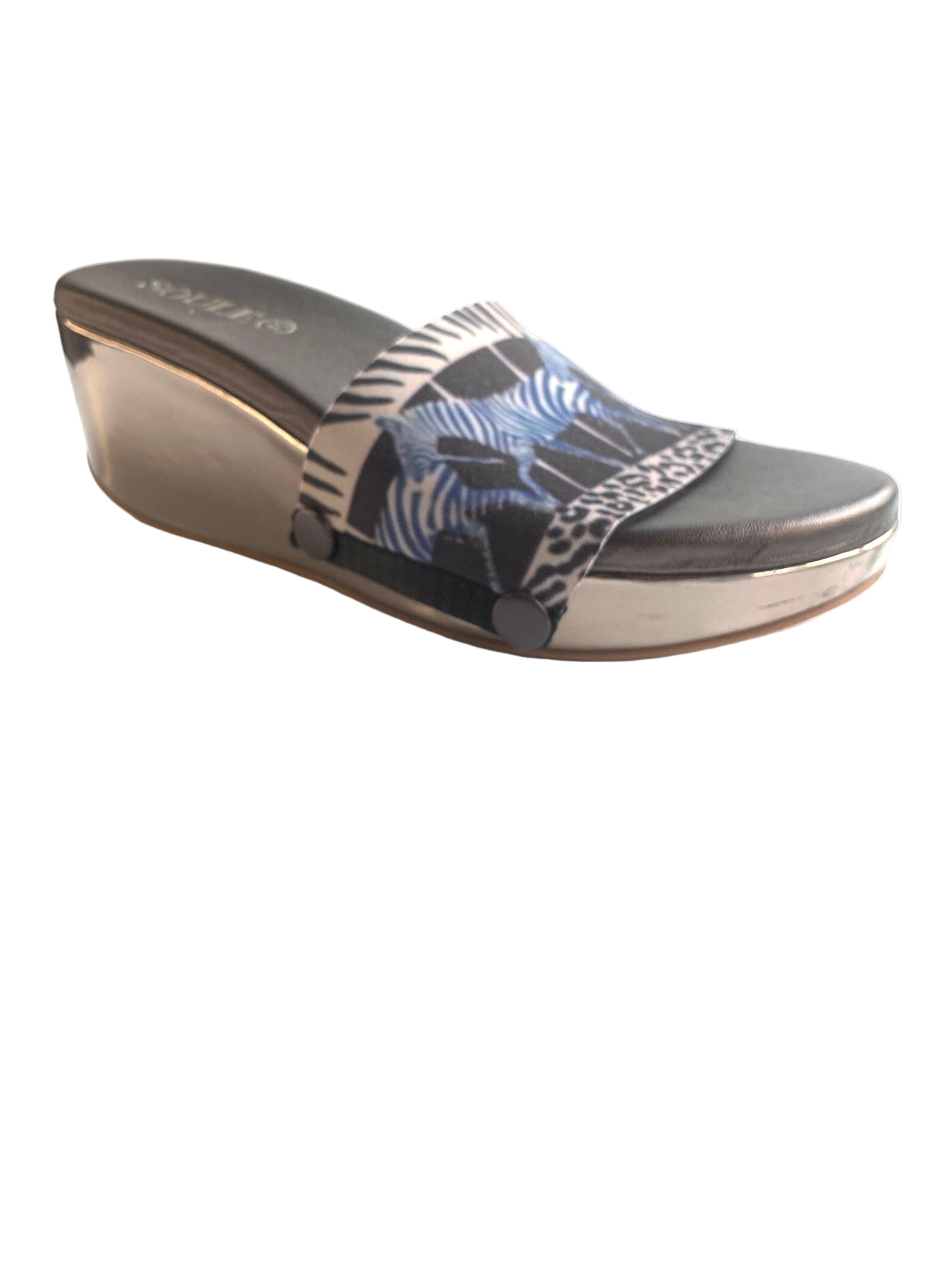 Black Zebra Women Shoes Strap