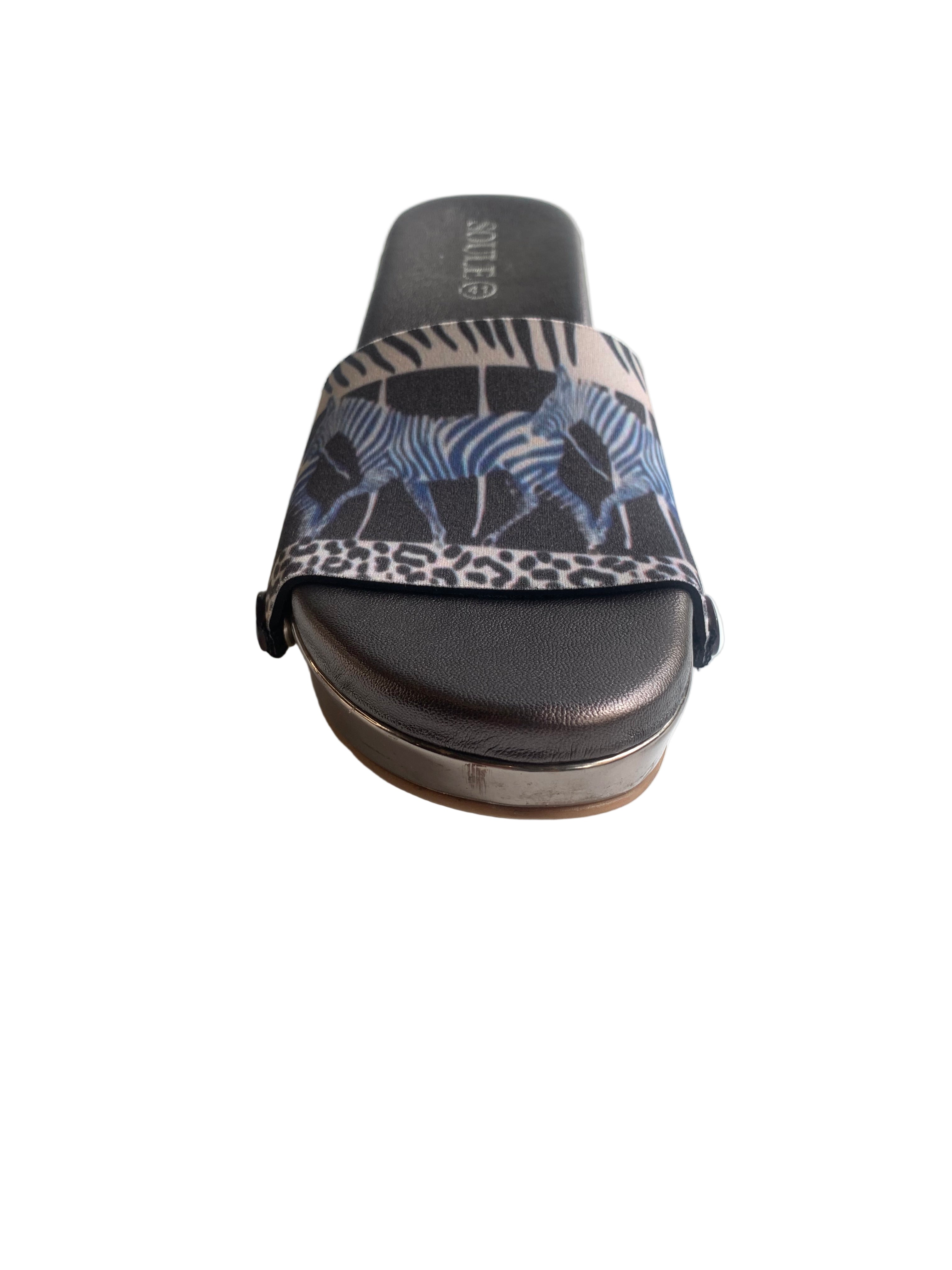 Black Zebra Women Shoes Strap