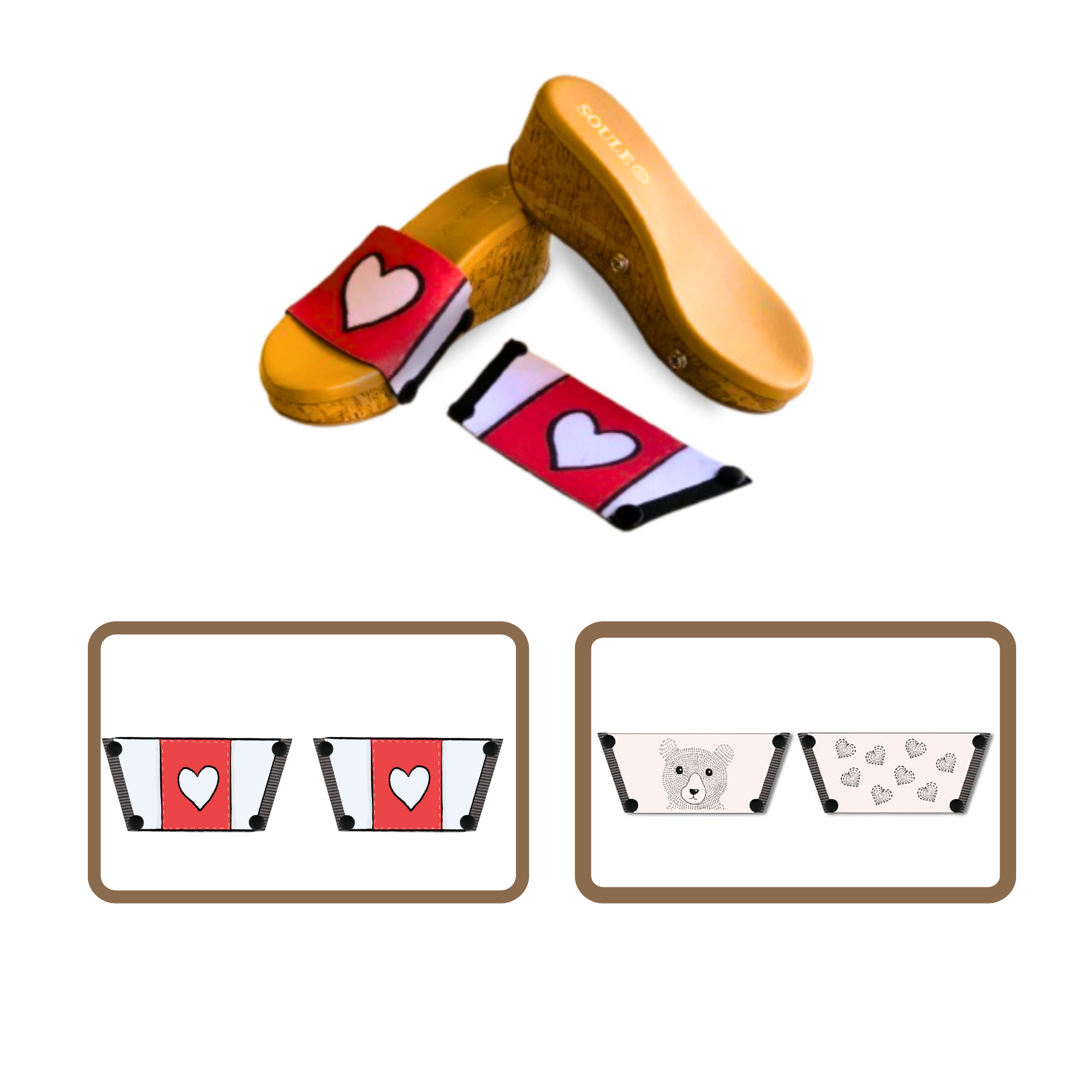 Love Pop + Cute Bear (1 sole + 2 straps)