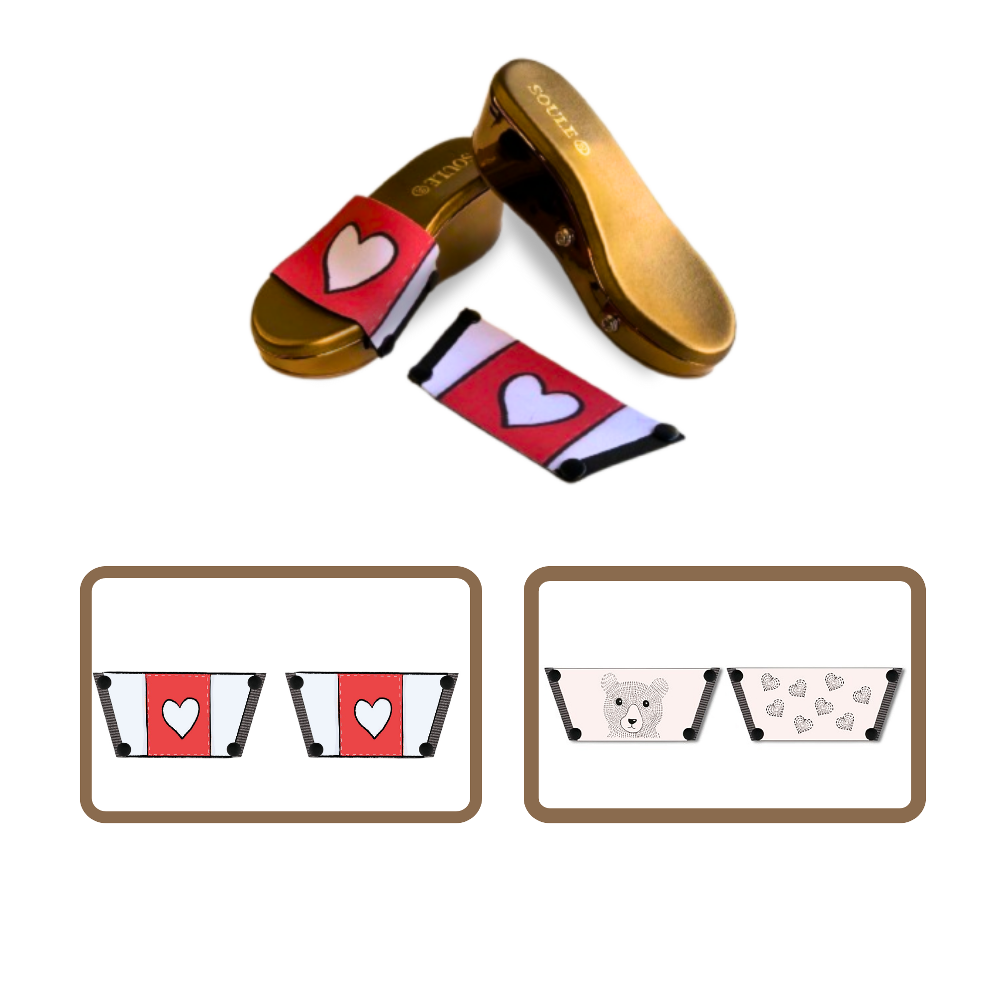 Love Pop + Cute Bear (1 sole + 2 straps)