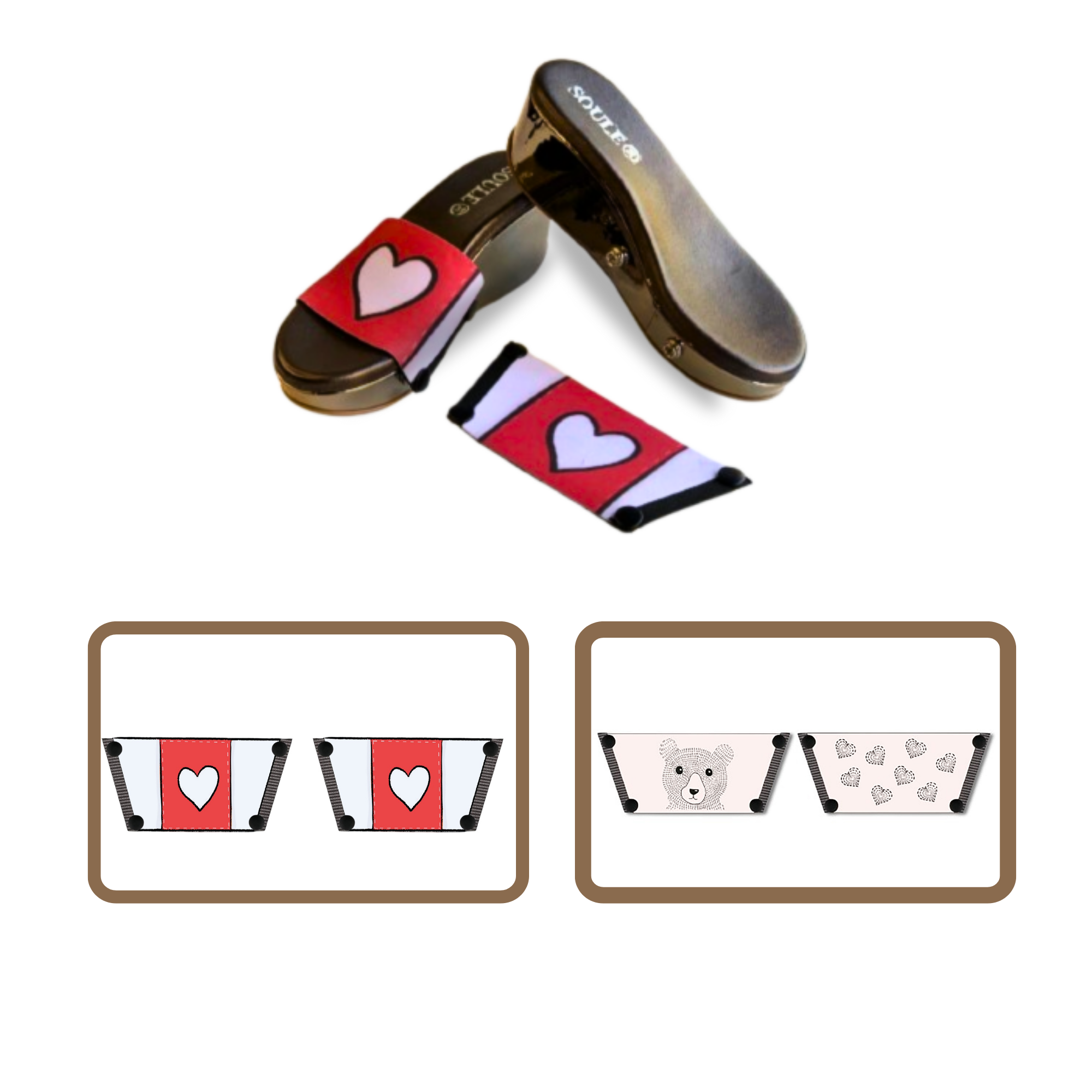 Love Pop + Cute Bear (1 sole + 2 straps)