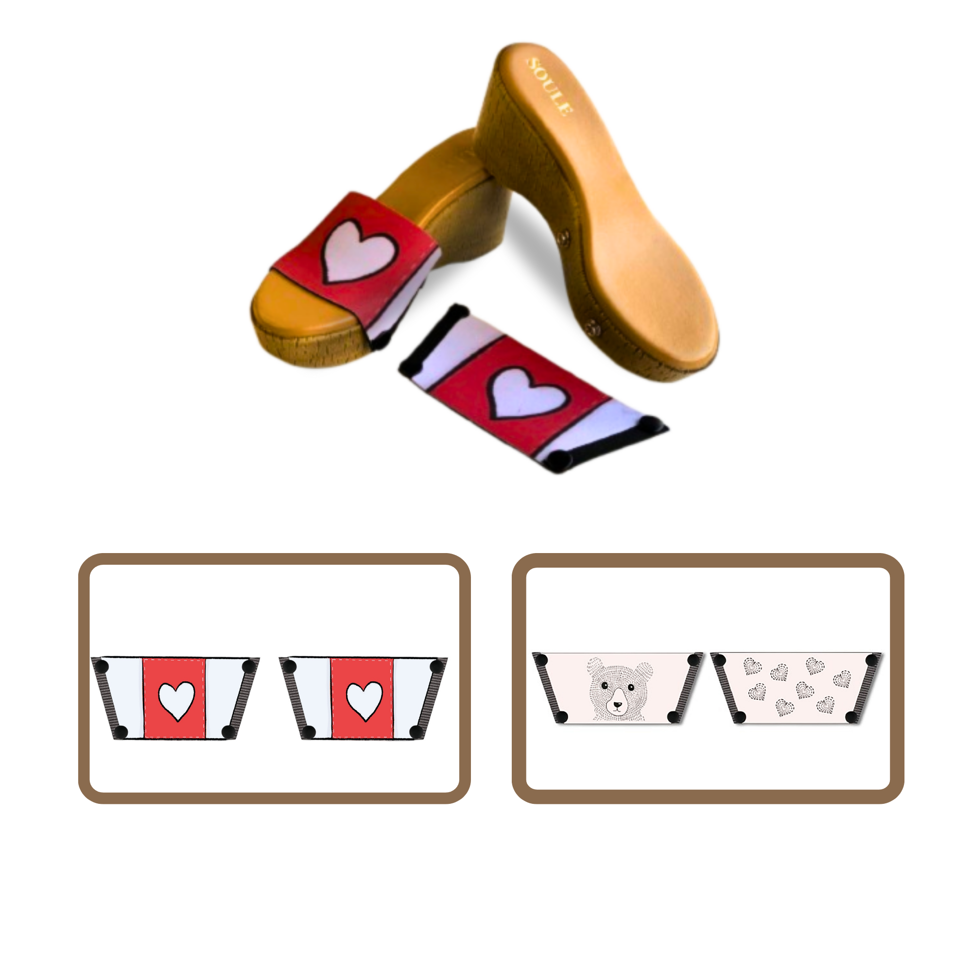 Love Pop + Cute Bear (1 sole + 2 straps)