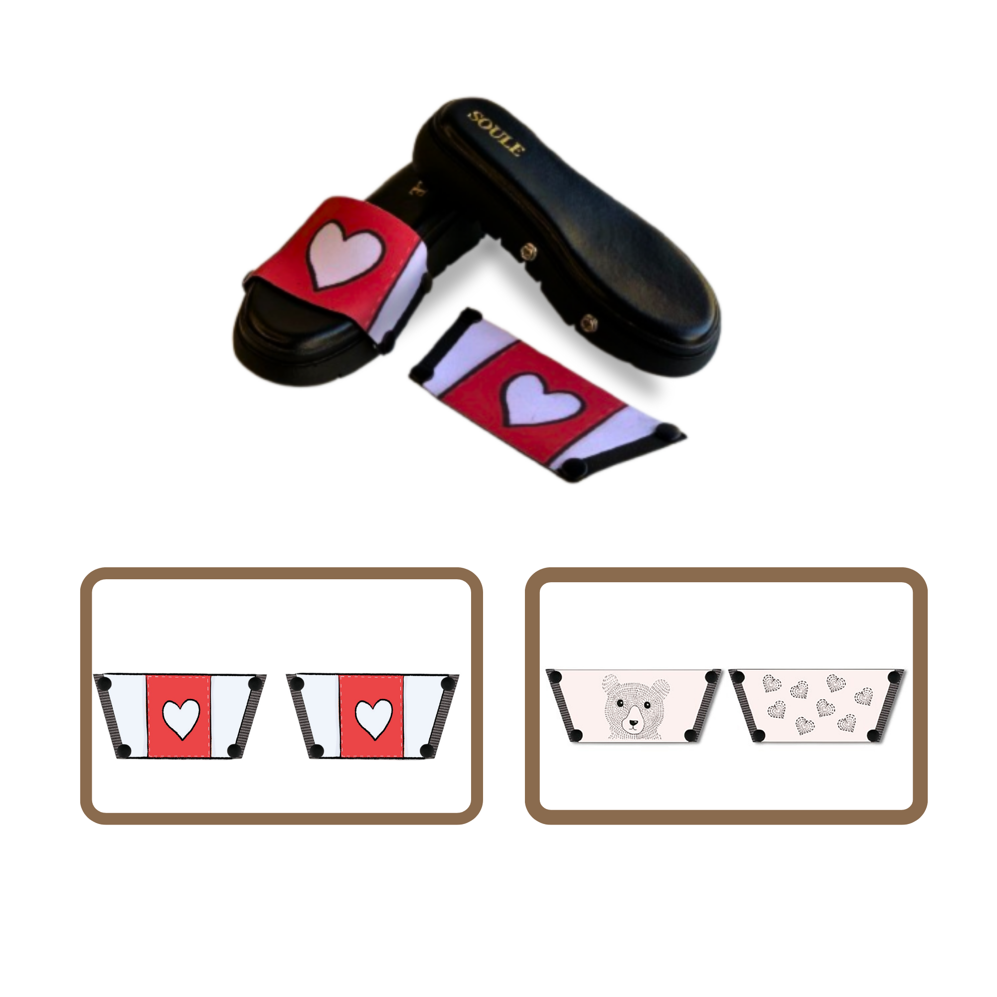 Love Pop + Cute Bear (1 sole + 2 straps)