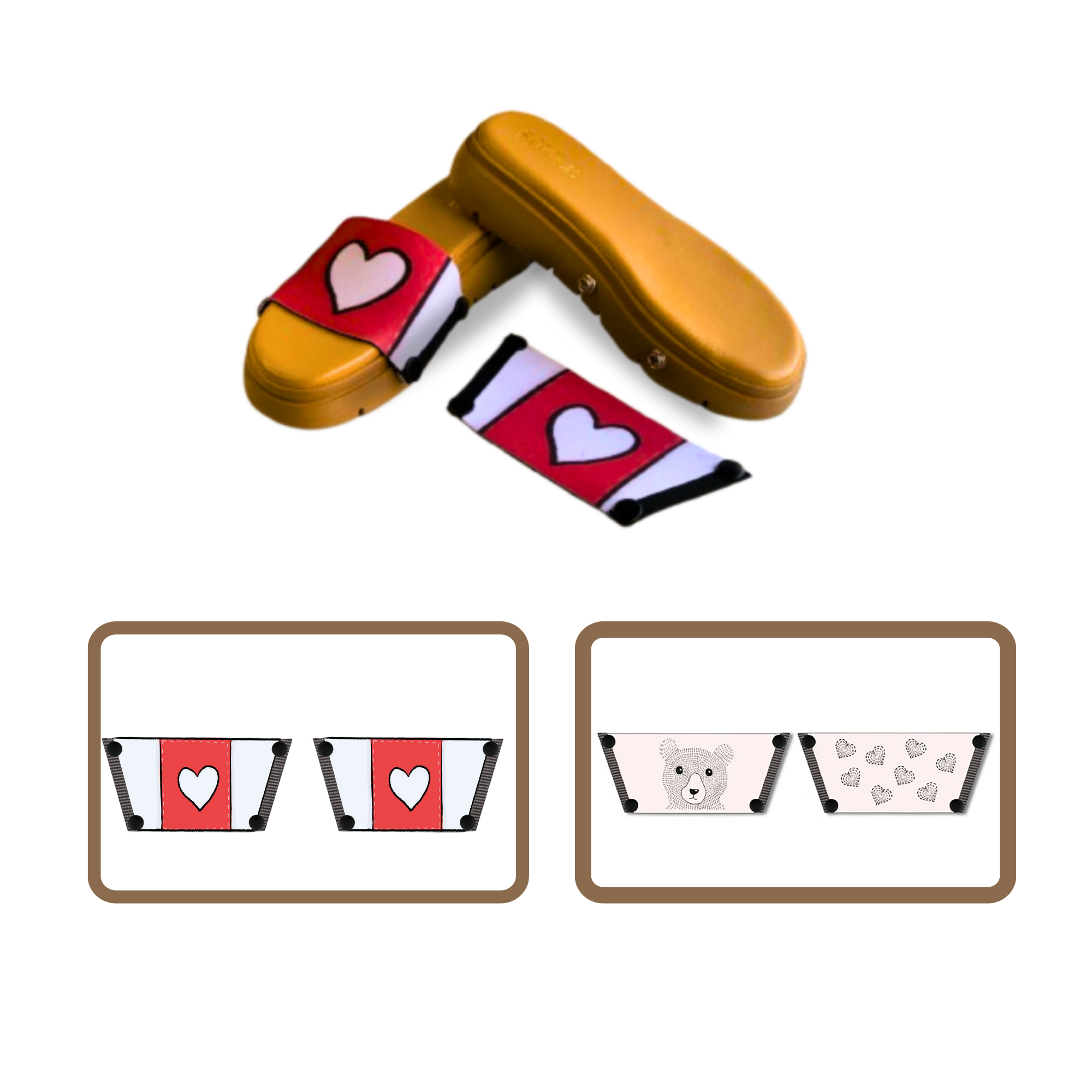 Love Pop + Cute Bear (1 sole + 2 straps)